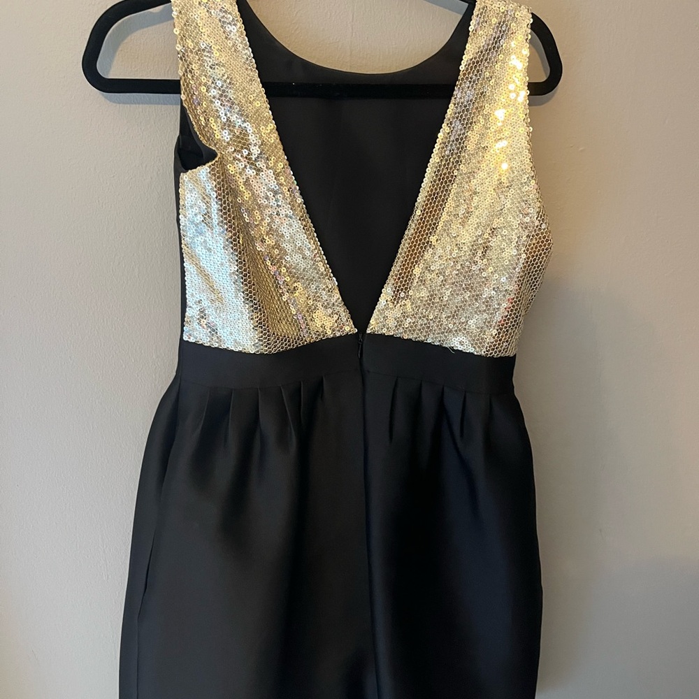 Camilyn Black Dress with Gold Trim